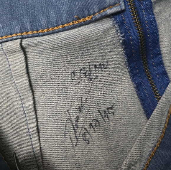 Express Jeans Criss Cross Tie Front Blue Denim Skirt Size 6 Sample Y2k Style - Picture 5 of 11